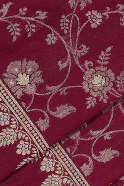 Image of Banarasi Silk Dark Wine Colour Saree