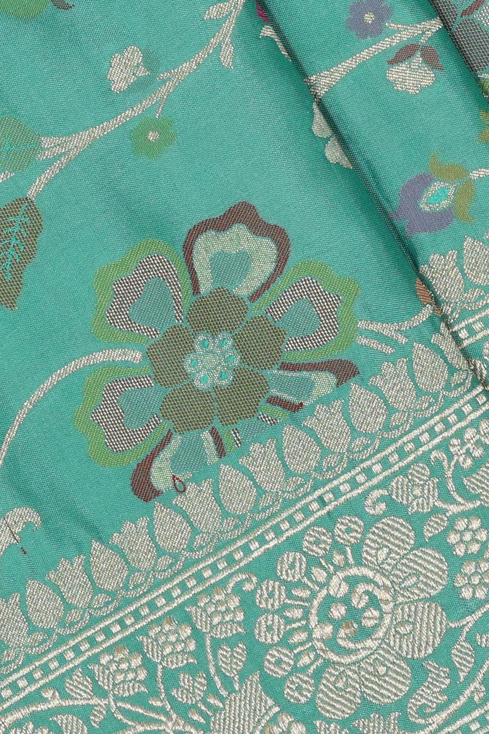 Banarasi Silk Turquoise Blue Saree