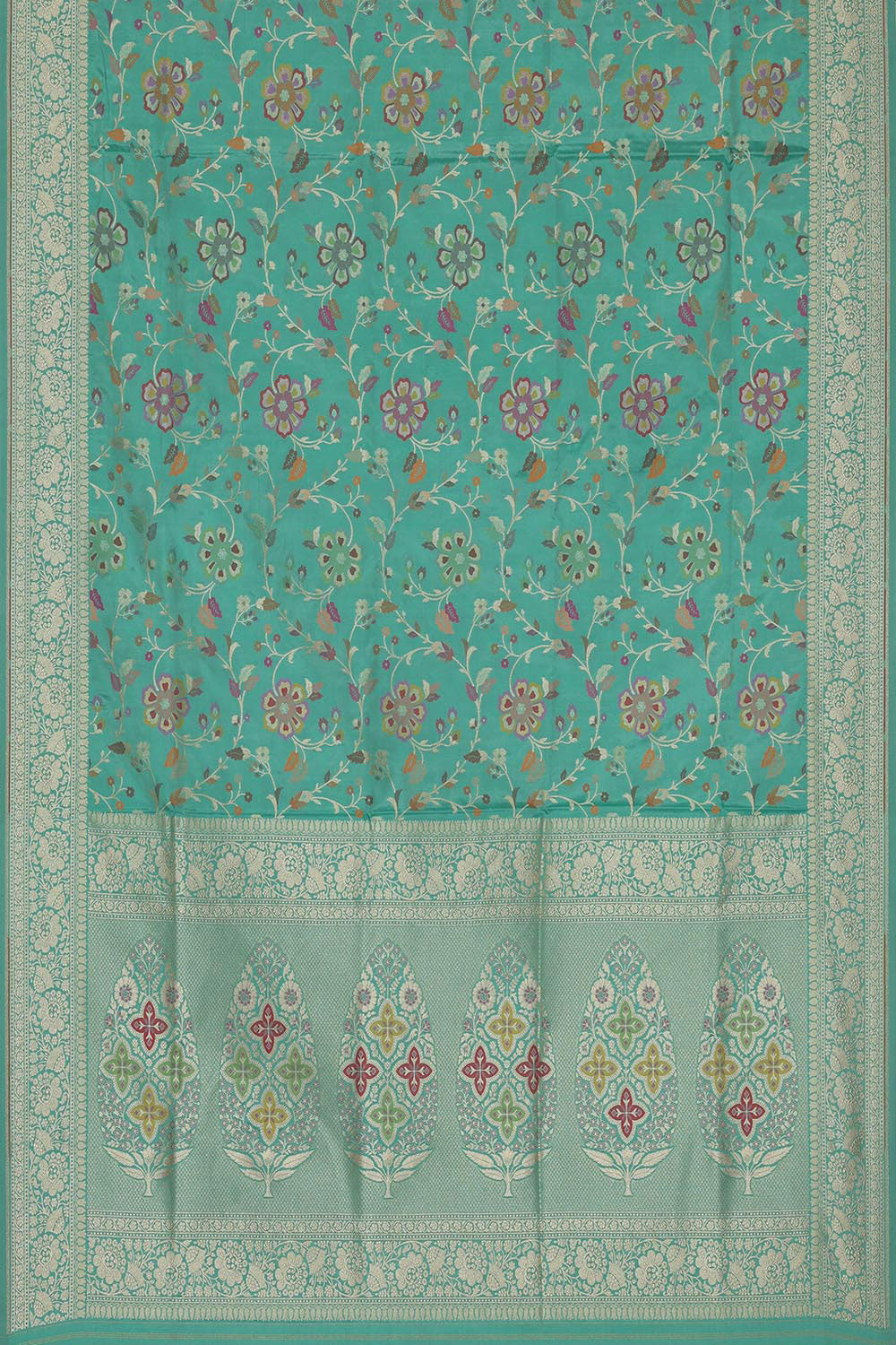 Banarasi Silk Turquoise Blue Saree