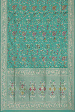 Image of Banarasi Silk Turquoise Blue Saree