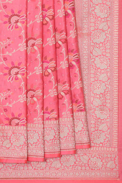 Collection of Banarasi Silk Rose Pink Colour Saree in a gallery layout