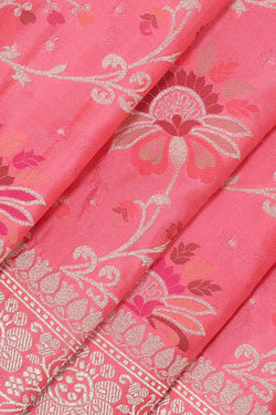 Collection of Banarasi Silk Rose Pink Colour Saree in a gallery layout