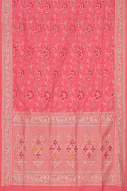 Collection of Banarasi Silk Rose Pink Colour Saree in a gallery layout