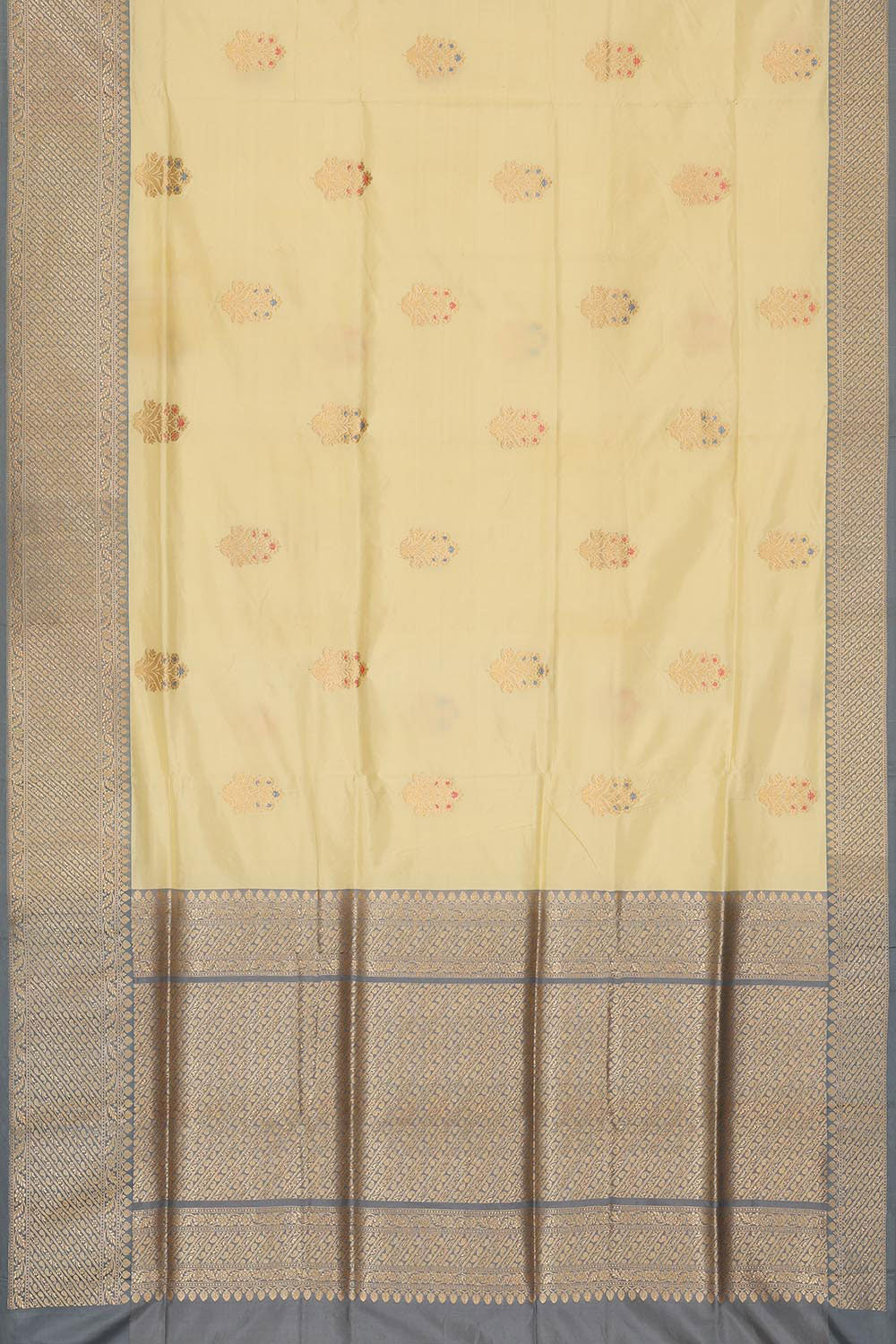 Collection of Banarasi Silk Light Yellow Colour Saree in a gallery layout