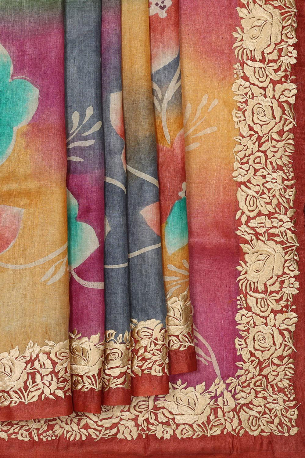 Tussar Silk Multi Colour Saree