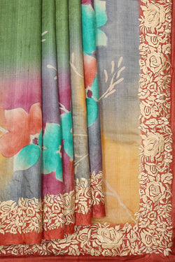 Image of Tussar Silk Multi Colour Saree