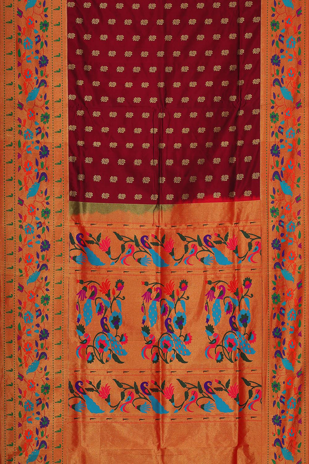 Image of Paithani Silk Maroon Saree