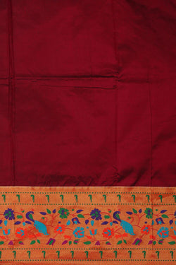 Collection of Paithani Silk Maroon Saree in a gallery layout