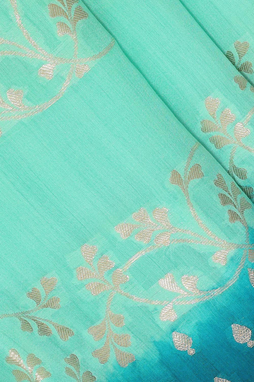 Collection of Banarasi Chiniya Silk Light Sea Green Saree in a gallery layout