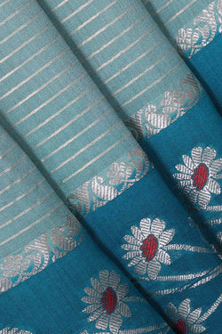 Collection of Banarasi Chiniya Silk Bluish Grey Saree in a gallery layout