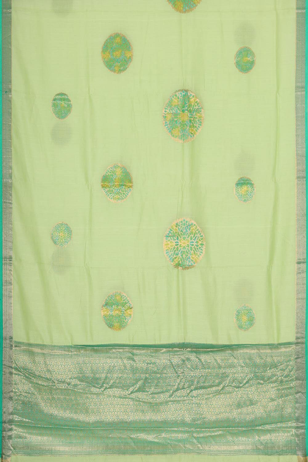 Collection of Banarasi Kota Fresh Green Colour Saree in a gallery layout