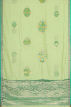 Collection of Banarasi Kota Fresh Green Colour Saree in a gallery layout