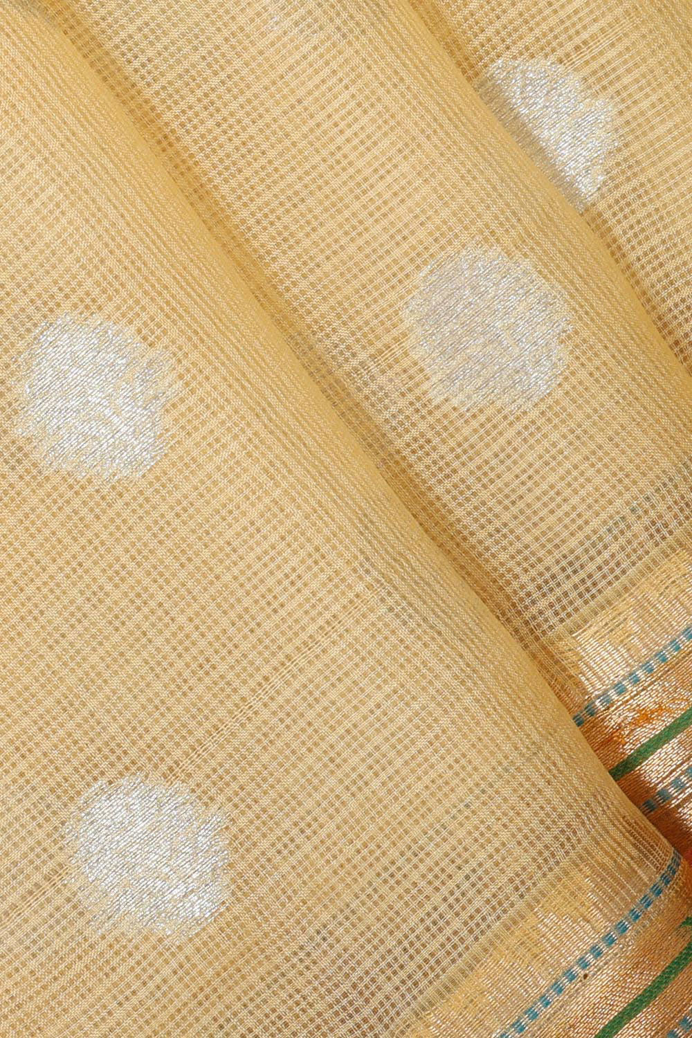 Banarasi Kota Golden Yellow Saree