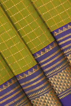 Image of Narayanpet Silk Golden Green Saree