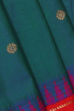 Image of Narayanpet Silk Peacock Green Saree