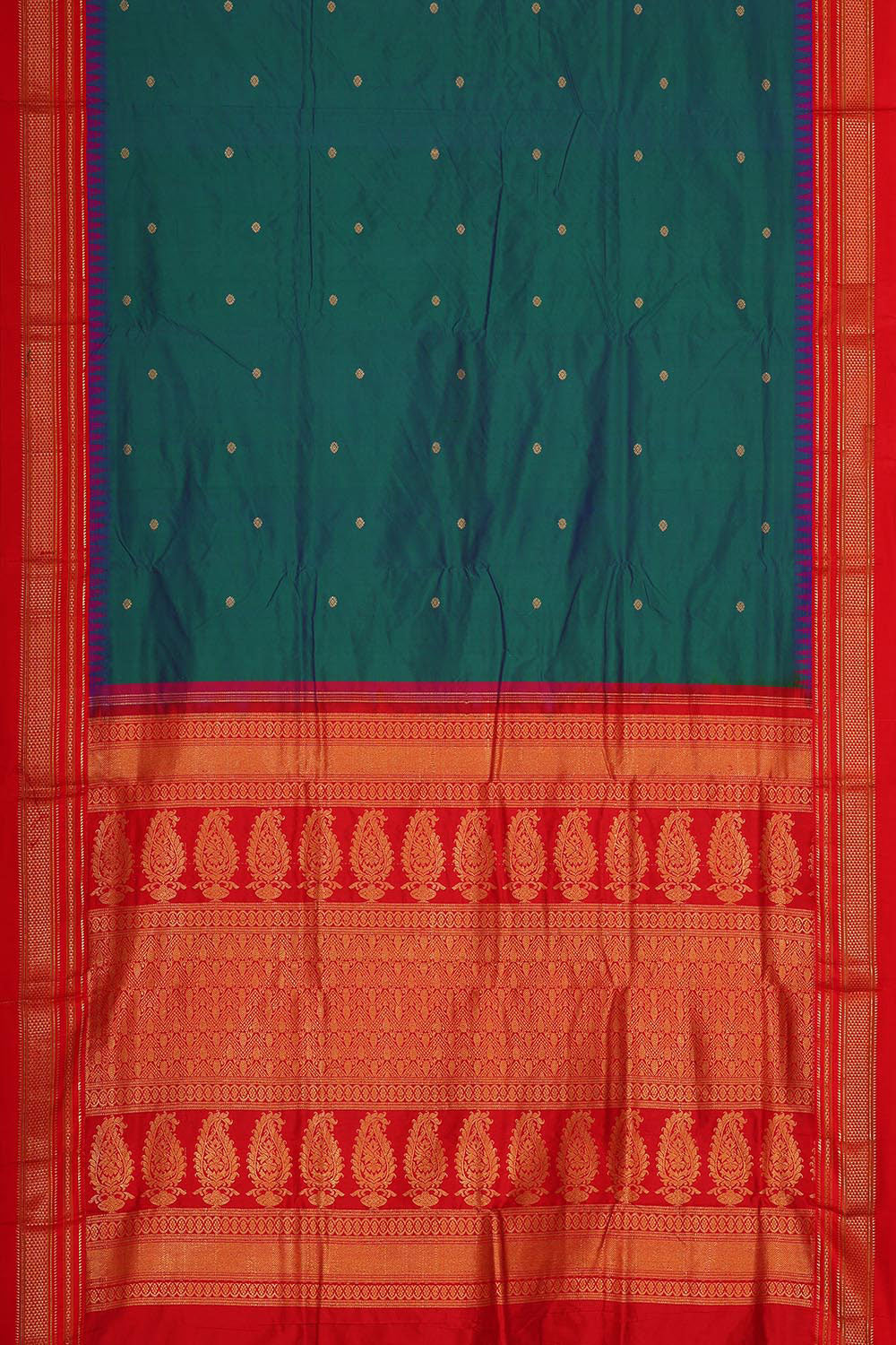 Narayanpet Silk Peacock Green Saree