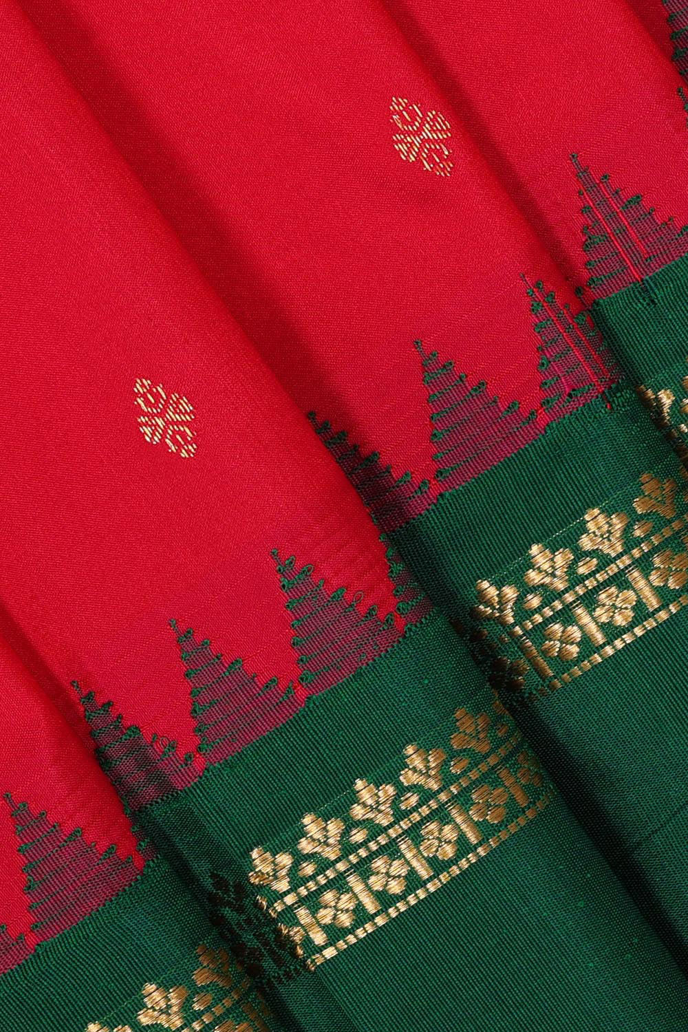 Narayanpet Silk Red Colour Saree