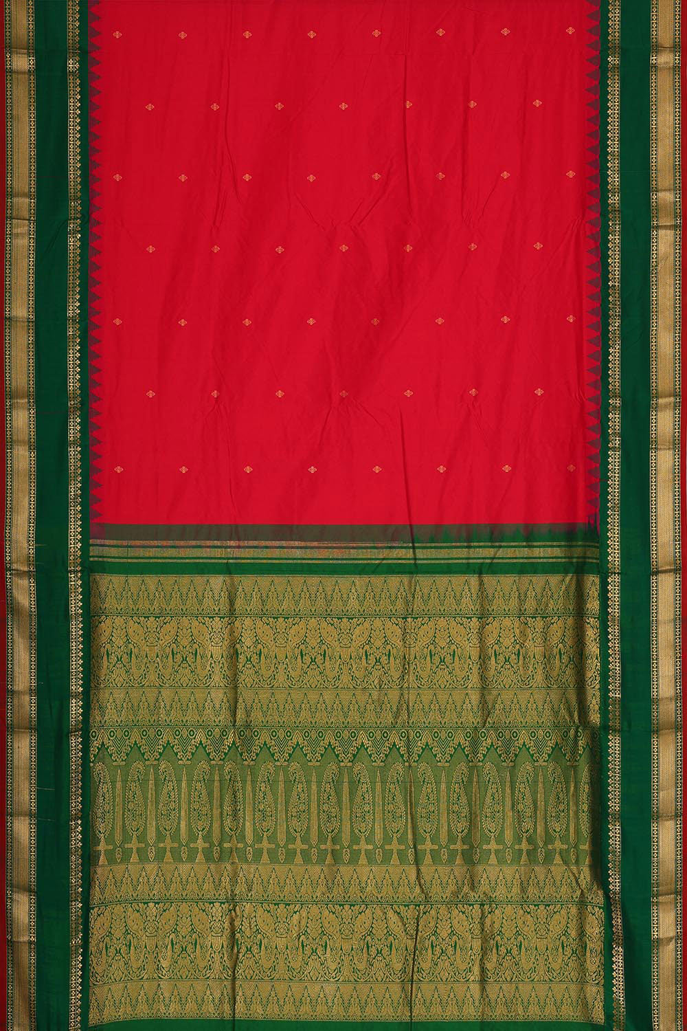 Image of Narayanpet Silk Red Colour Saree