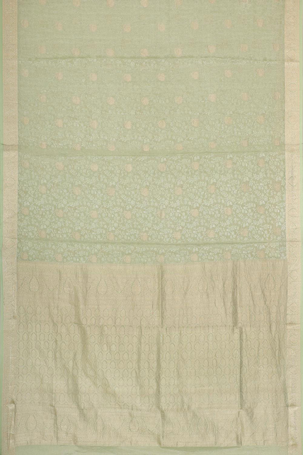 Image of Banarasi Crepe Pista Green Saree