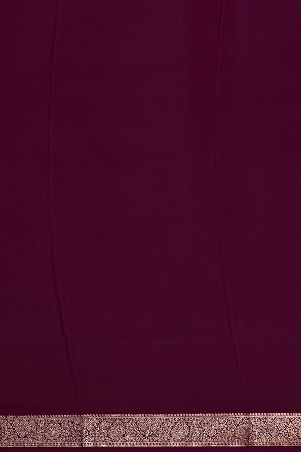 Collection of Banarasi Crepe Deep Wine Saree in a gallery layout