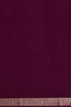 Collection of Banarasi Crepe Deep Wine Saree in a gallery layout