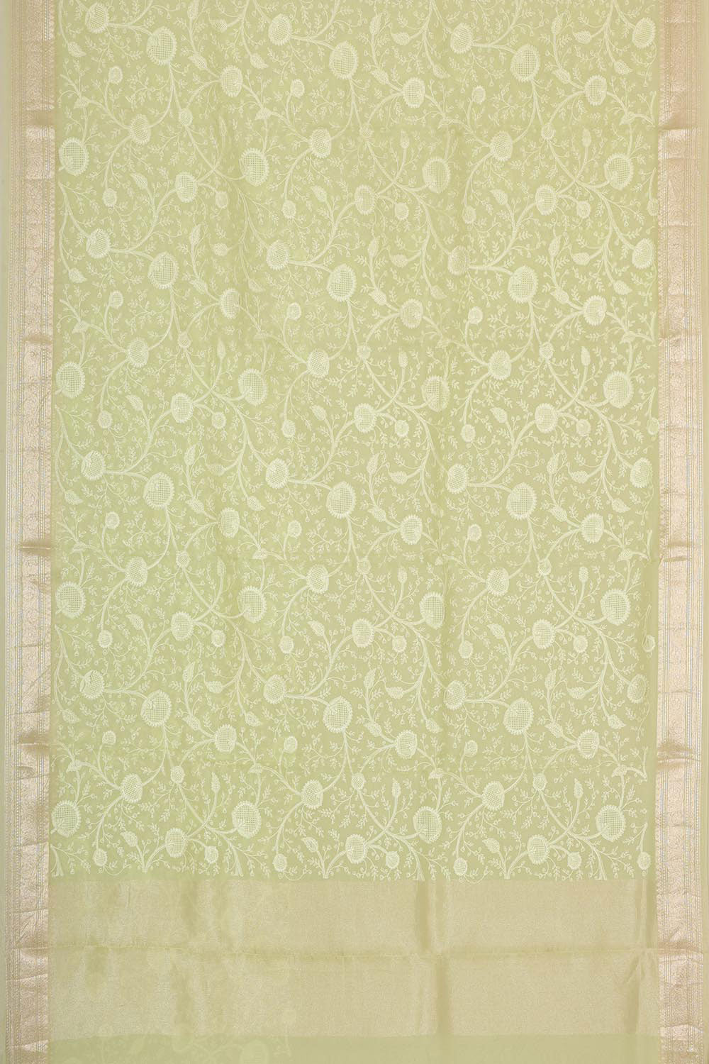 Collection of Organza Light Pista Green Saree in a gallery layout