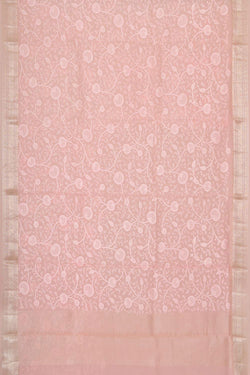 Collection of Organza Light Peach Saree in a gallery layout