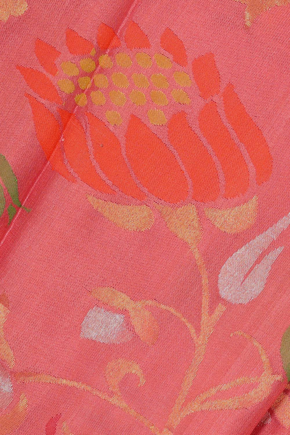 Collection of Uppada Silk Onion Pink Colour Saree in a gallery layout