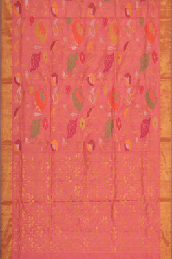 Collection of Uppada Silk Onion Pink Colour Saree in a gallery layout