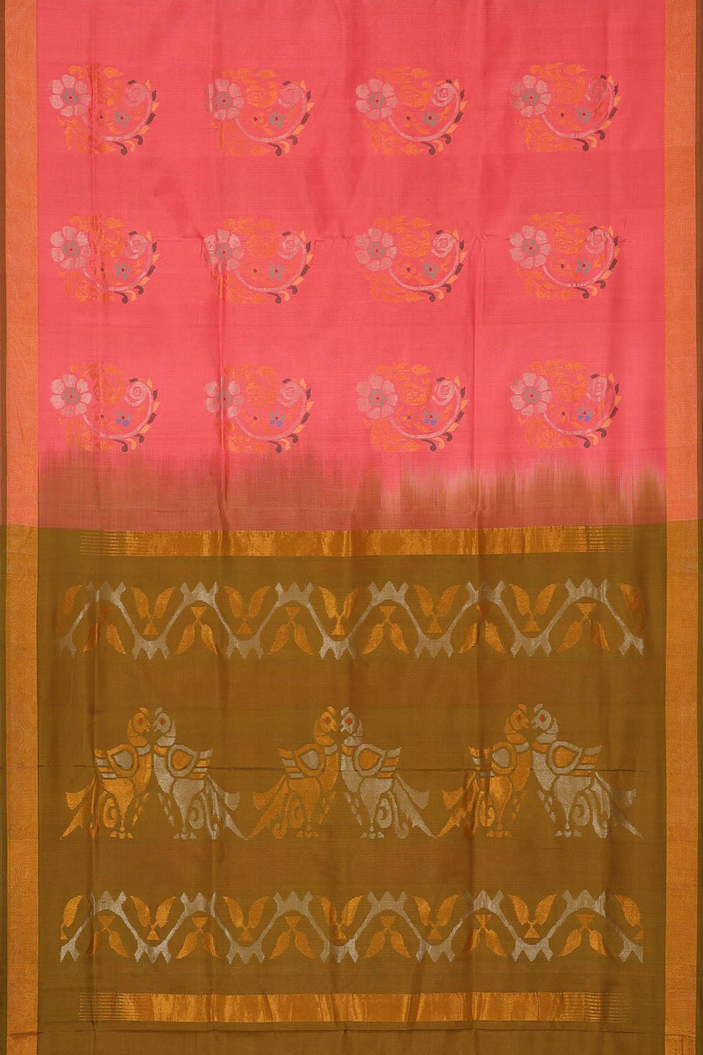 Collection of Uppada Silk Peach Rose Colour Saree in a gallery layout