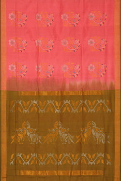 Collection of Uppada Silk Peach Rose Colour Saree in a gallery layout