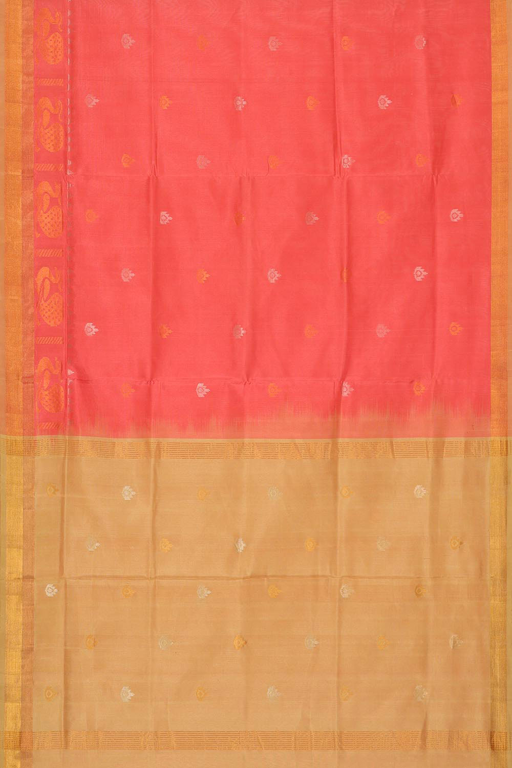 Collection of Uppada Silk Dark Peach Colour Saree in a gallery layout