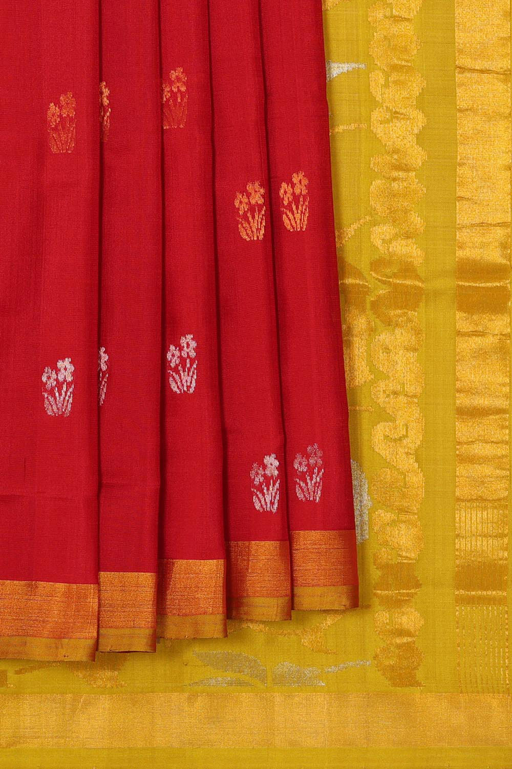 Image of Uppada Silk Dark Red Colour Saree