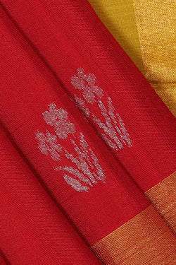 Collection of Uppada Silk Dark Red Colour Saree in a gallery layout