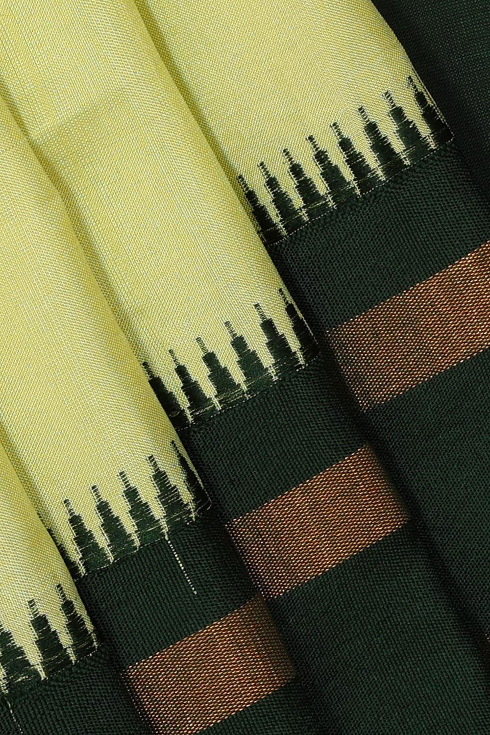 Image of Uppada Silk Light Greenish Yellow Saree