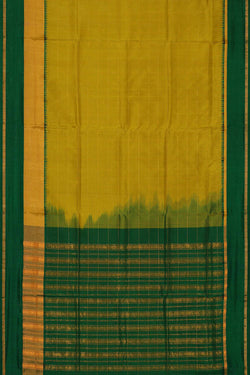 Collection of Uppada Silk Golden Green Colour Saree in a gallery layout