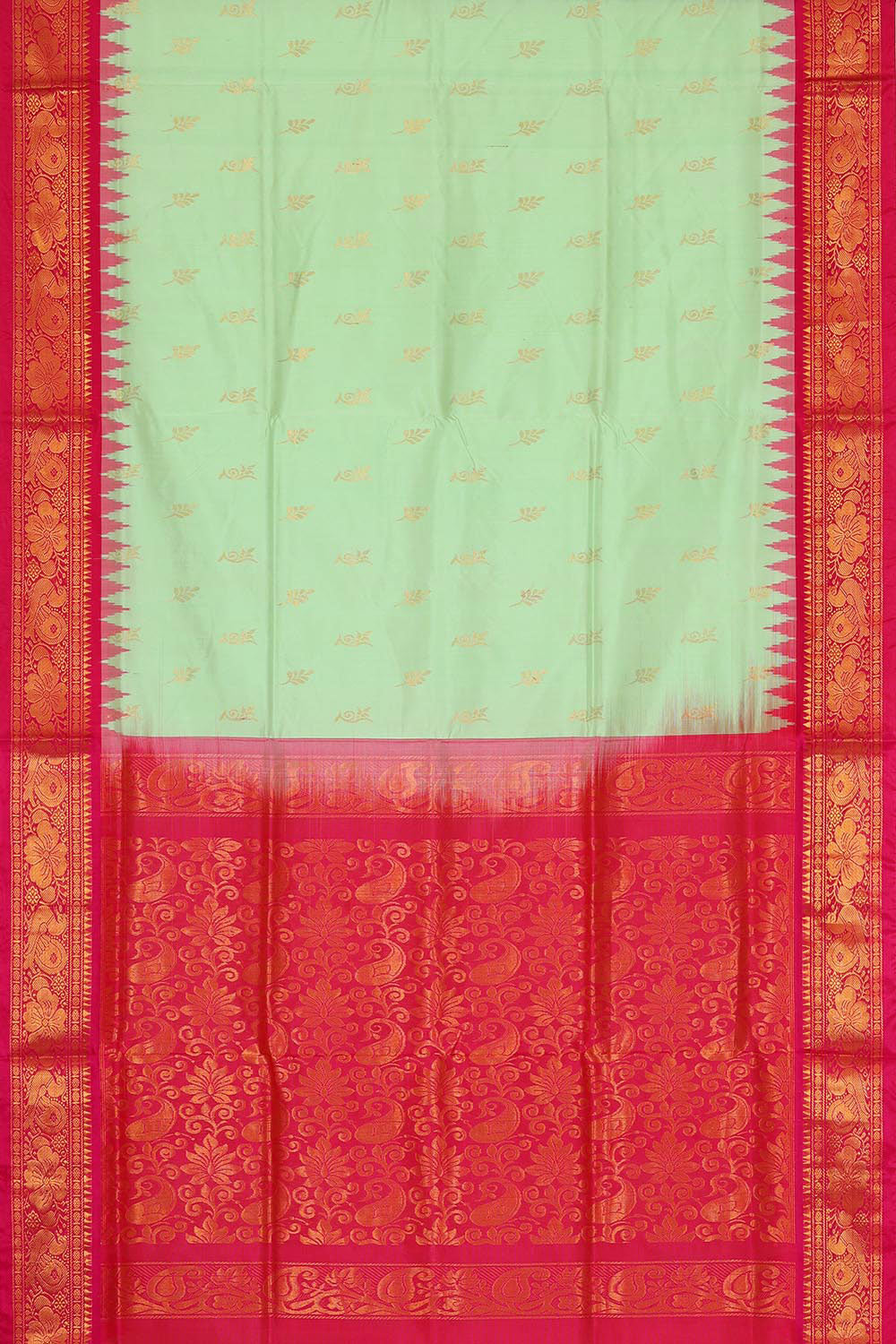 Uppada Silk Bright Green Colour Saree