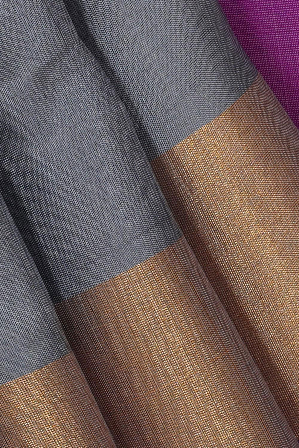 Collection of Uppada Silk Grey Colour Saree in a gallery layout