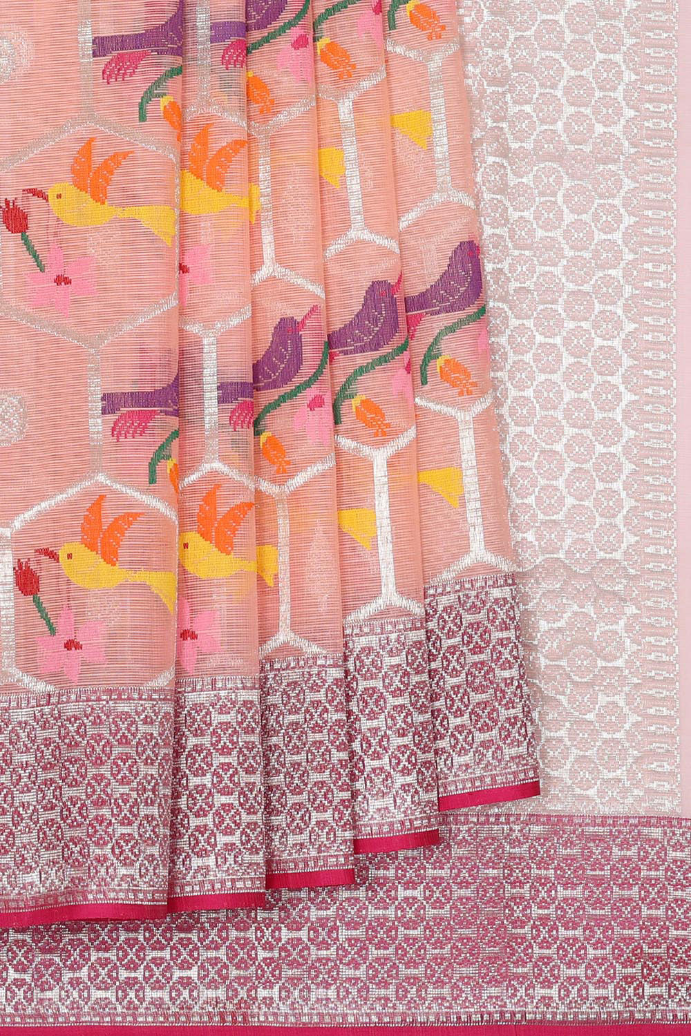 Collection of Kota Light Peach Colour Saree in a gallery layout