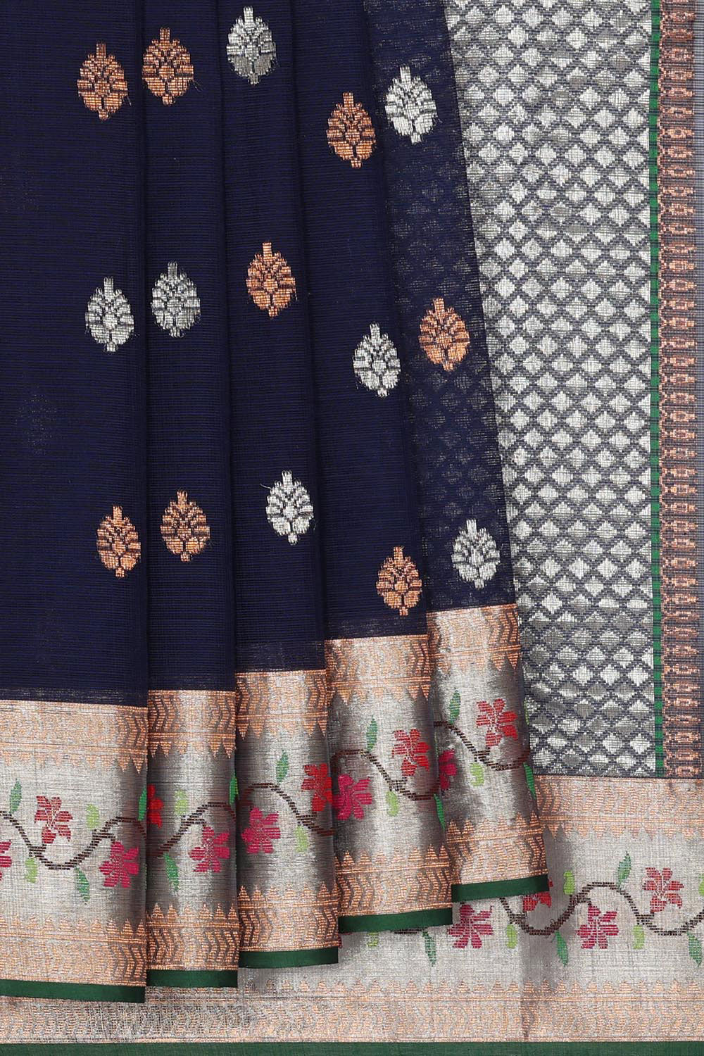 Collection of Kota Navy Blue Colour Saree in a gallery layout