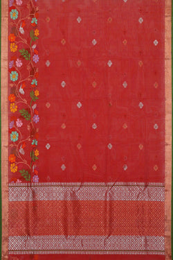 Collection of Kota Dark Red Colour Saree in a gallery layout