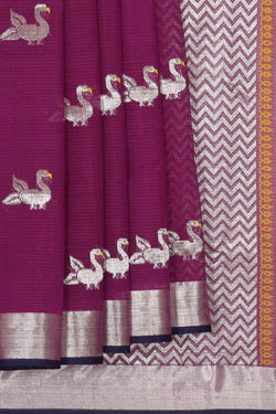 Collection of Kota Dark Wine Colour Saree in a gallery layout