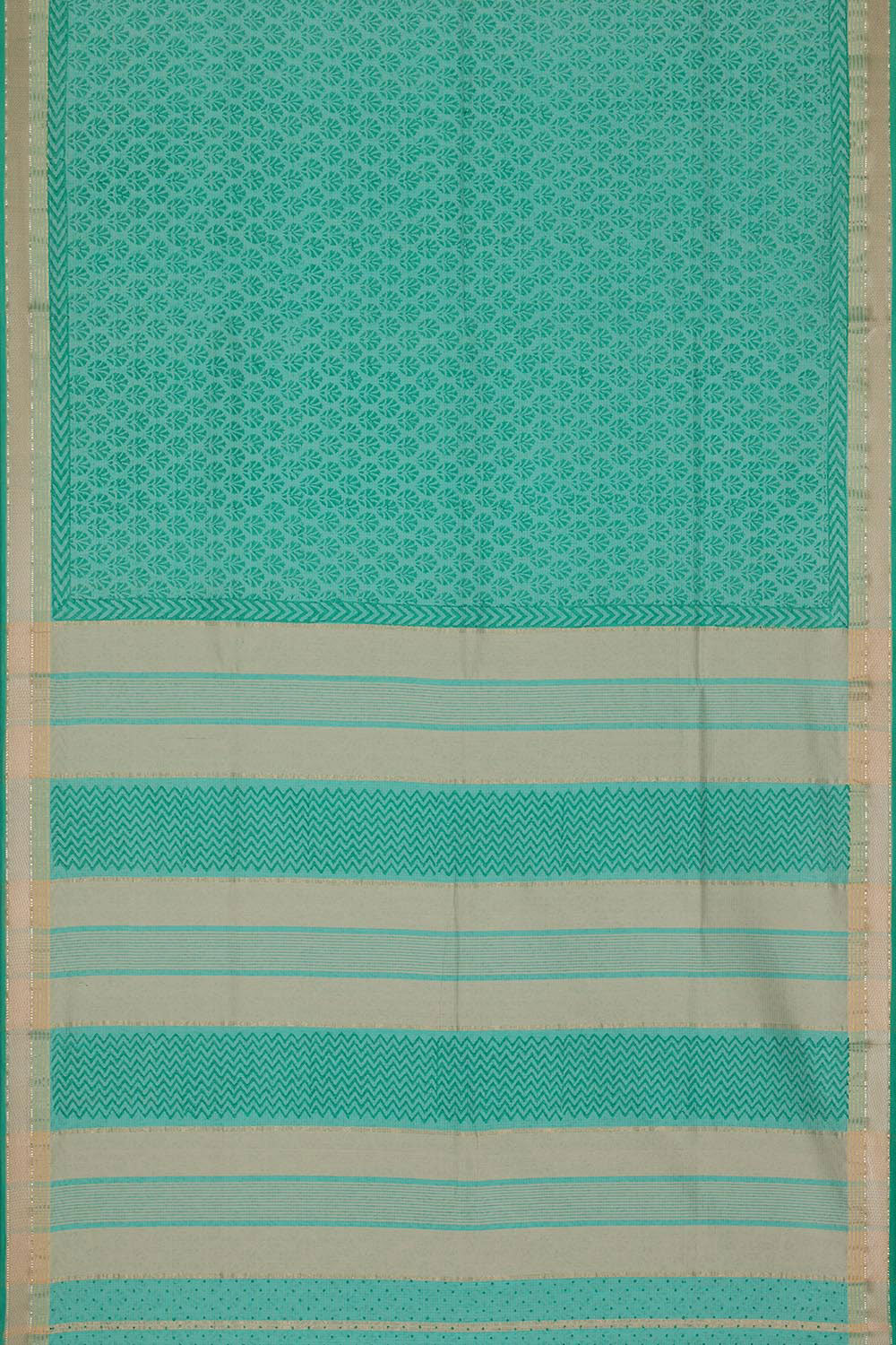 Collection of Maheshwari Cotton Block Printed Sea Green Saree in a gallery layout