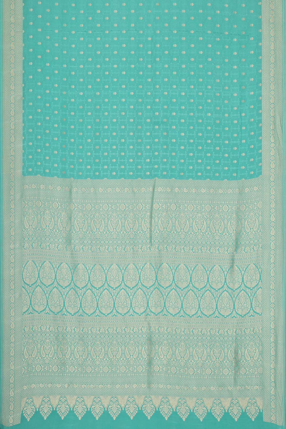 Collection of Banarasi Crepe Light Sea Green Saree in a gallery layout