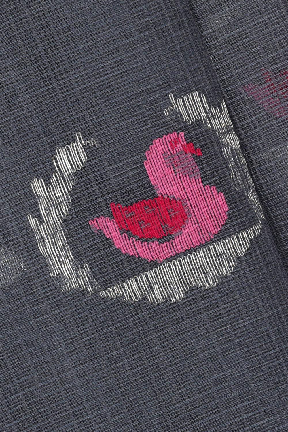 Image of Zari Kota Charcoal Grey Colour Saree