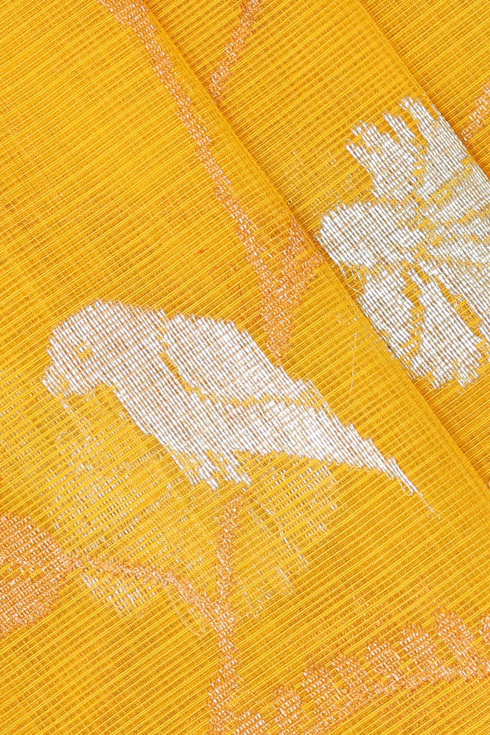 Collection of Zari Kota Haldi Yellow Colour Saree in a gallery layout