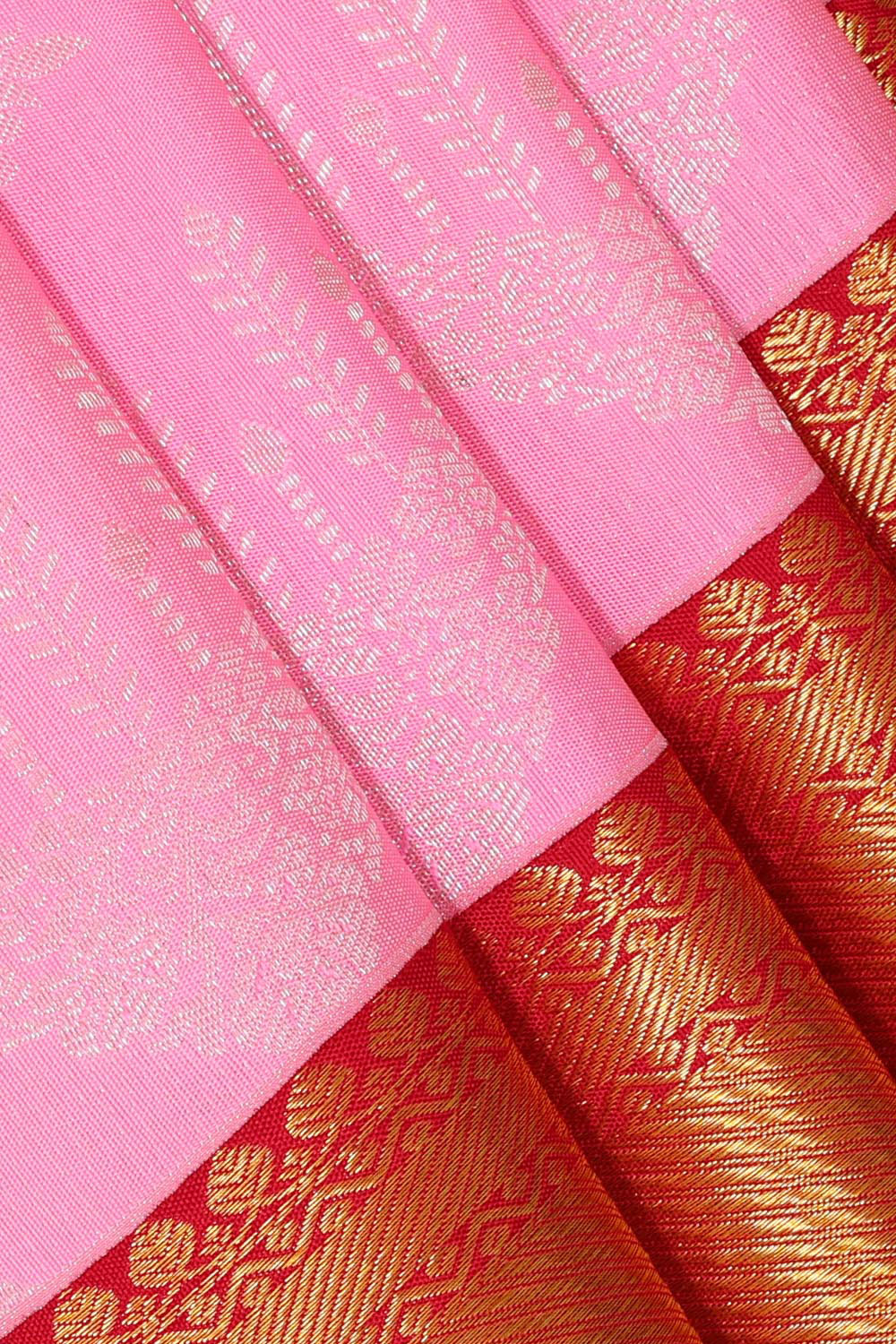 Kanchipatu Rose Pink Brocade Saree