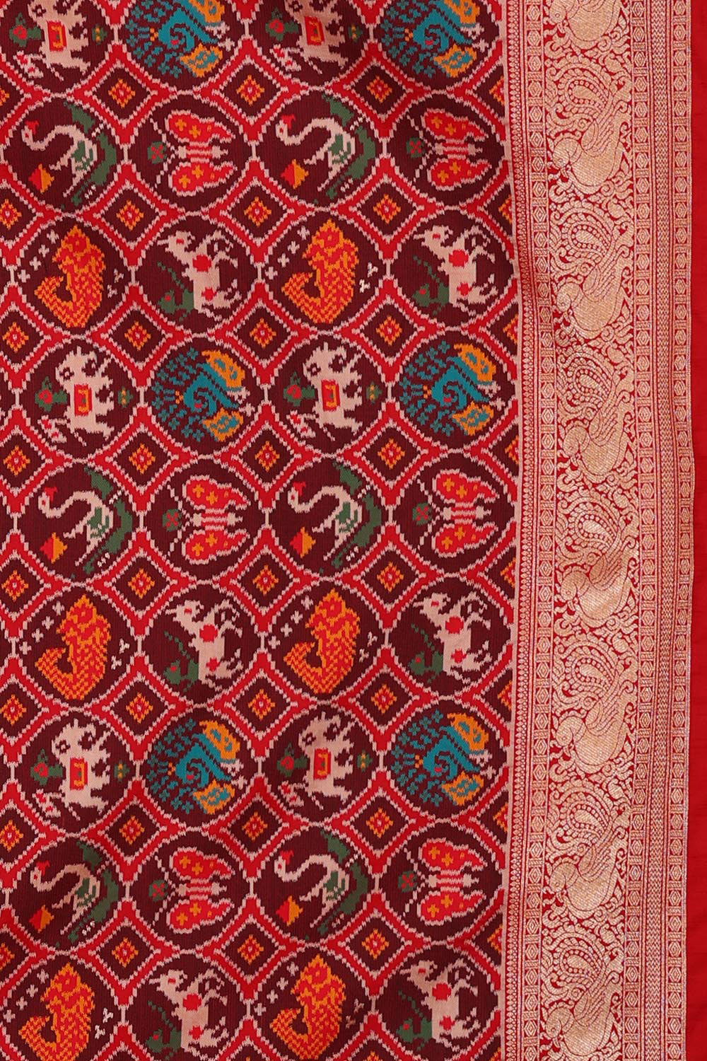 Collection of Banarasi Kora Silk Gold Saree in a gallery layout