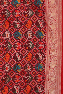 Collection of Banarasi Kora Silk Gold Saree in a gallery layout