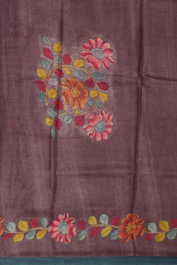 Image of Tussar Silk Grey Colour Saree